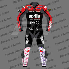 Aleix Espargaro Aprilia MotoGP 2022 Motorcycle Leather Racing Suit Front