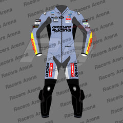 Alex Marquez MotoGP 2025 Gresini Ducati Motorcycle Leather Race Suit Front