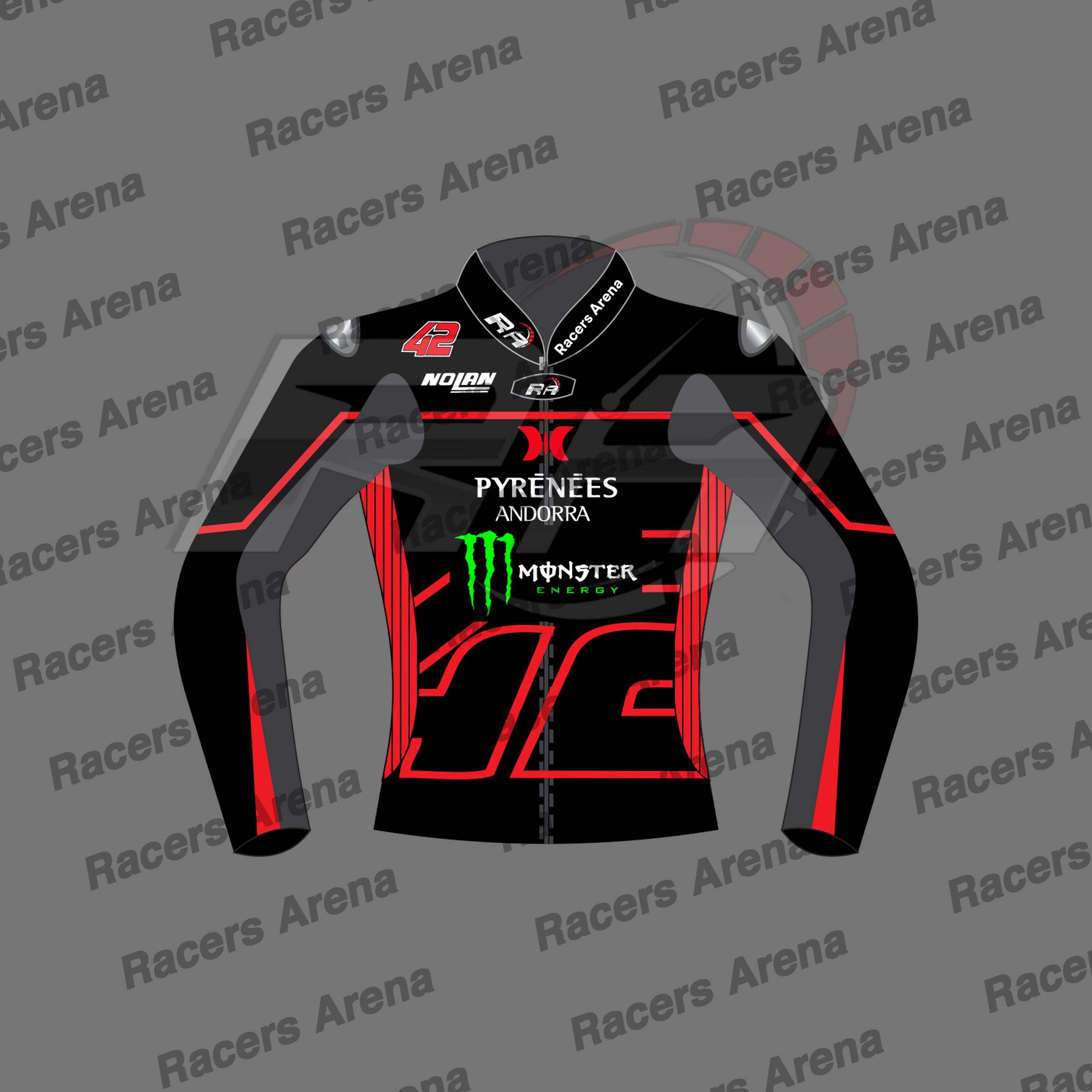 Alex Rins LCR Honda 2023 Winter Test Motorcycle Leather Racing Jacket Front