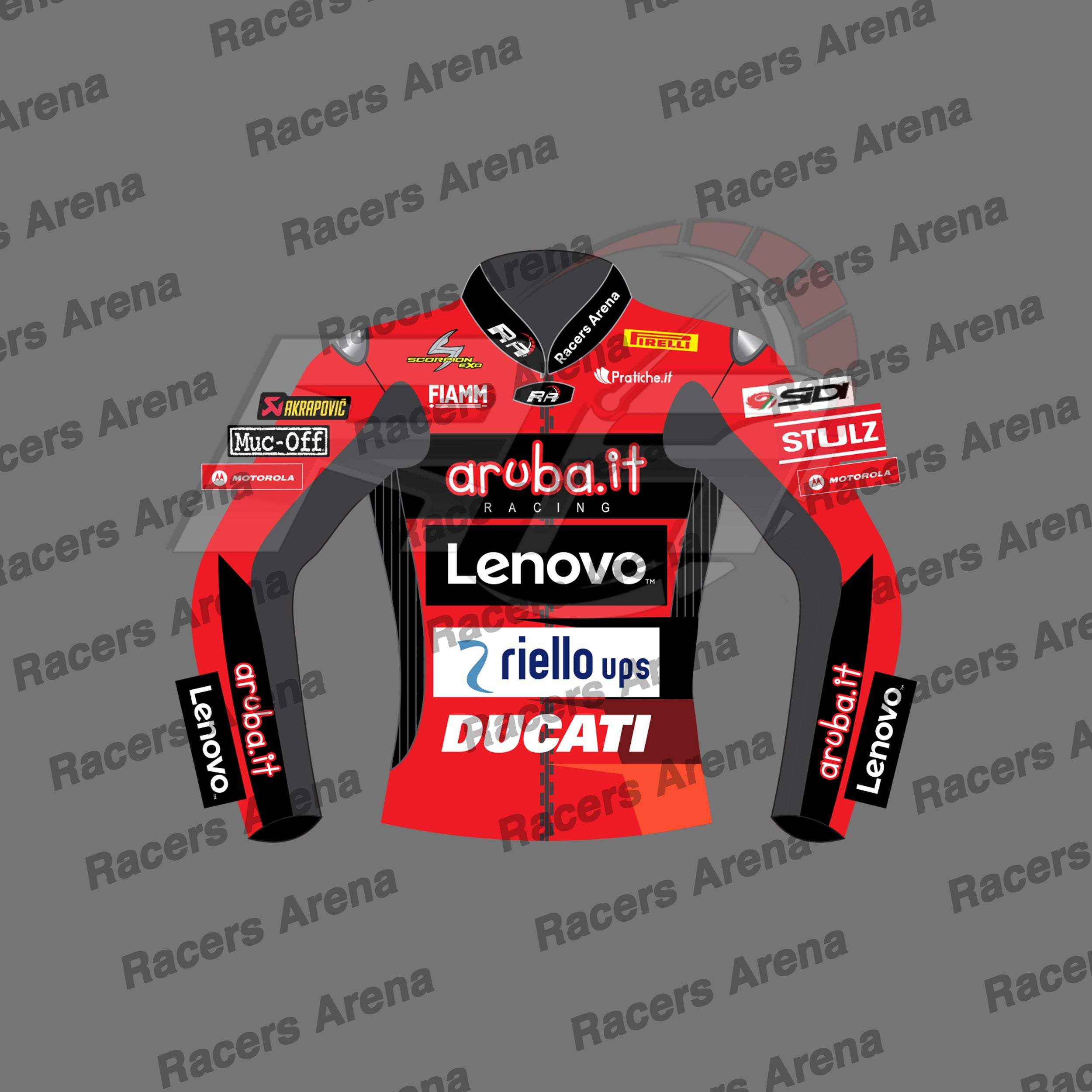 Alvaro Bautista Ducati Aruba it SBK 2023 Motorcycle Race JAcket Front