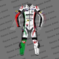 Ducati Corse Motorcycle Leather Race Suit Front