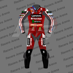Francesco Bagnaia Ducati MotoGP 2026 Motorcycle Race Leather Suit Front