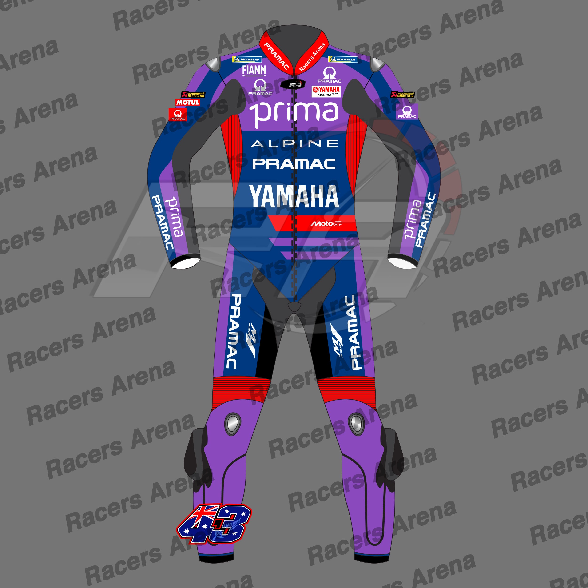Jack Miller Yamaha Pramac Motogp Motorcycle Leather Race Suit 2025