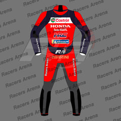 Luca Marini MotoGP 2025 Honda Motorbike Leather Race Suit Back