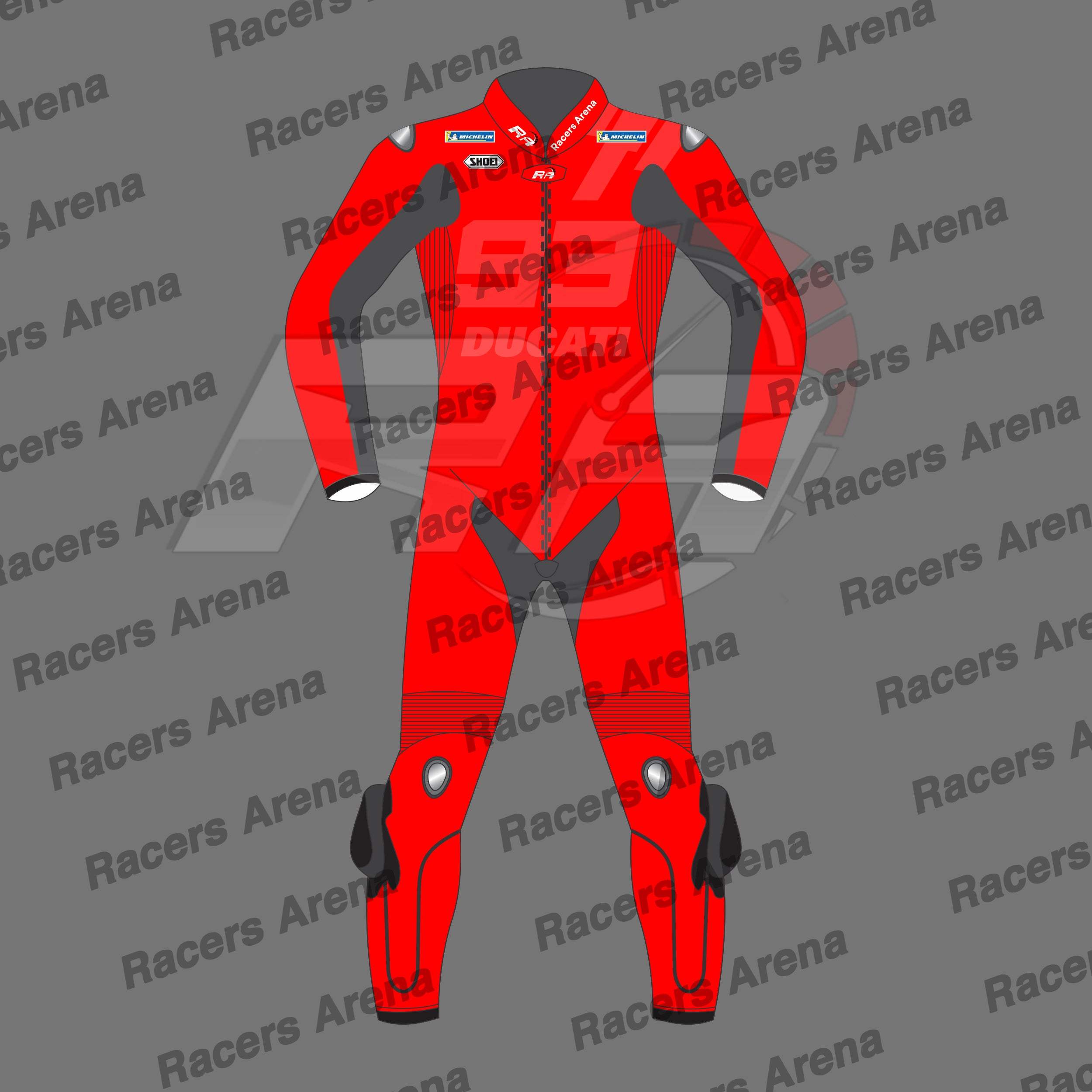 Marc Marquez Winter Test 2024 Motorcycle Leather Race Suit Front