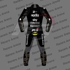Maverick Vinales Aprilia Winter Test 2024 Motorcycle Leather Racing Suit Back