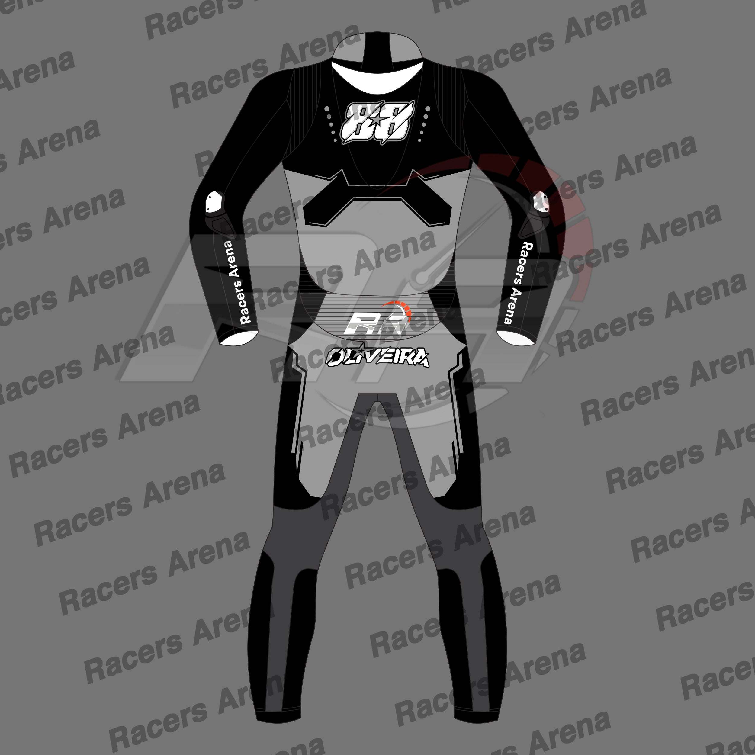 Miguel Oliveira Winter Test 2025 Motorcycle Leather Race Suit Back Miguel Oliveira Winter Test 2025 Motorcycle Leather Race Suit Back