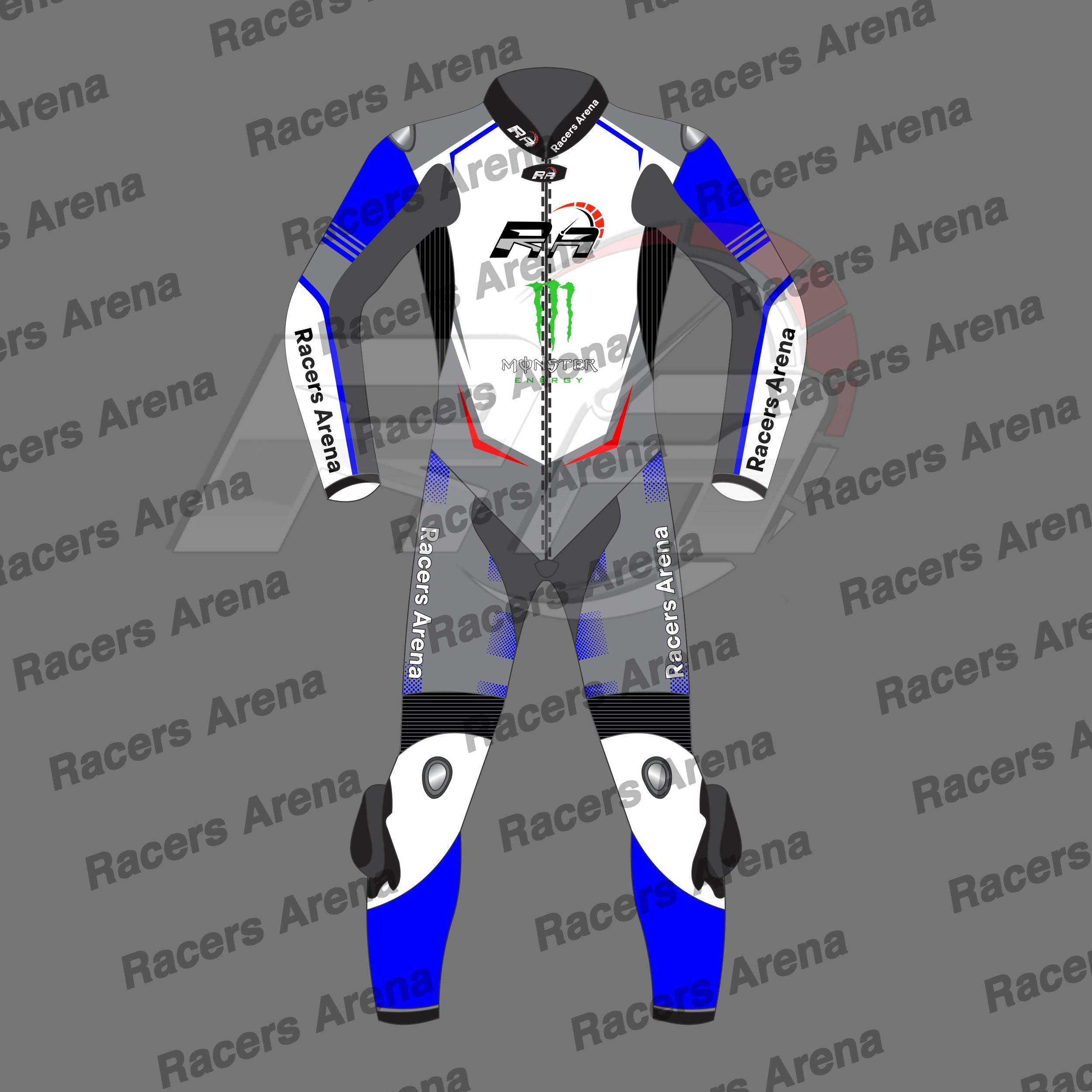 Racers Arena TrackForge Monster Energy Motorcycle Suit Front
