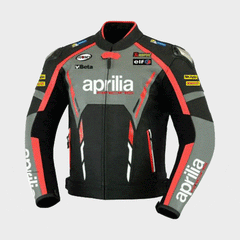 Aprilia Motorbike Leather Jacket Front