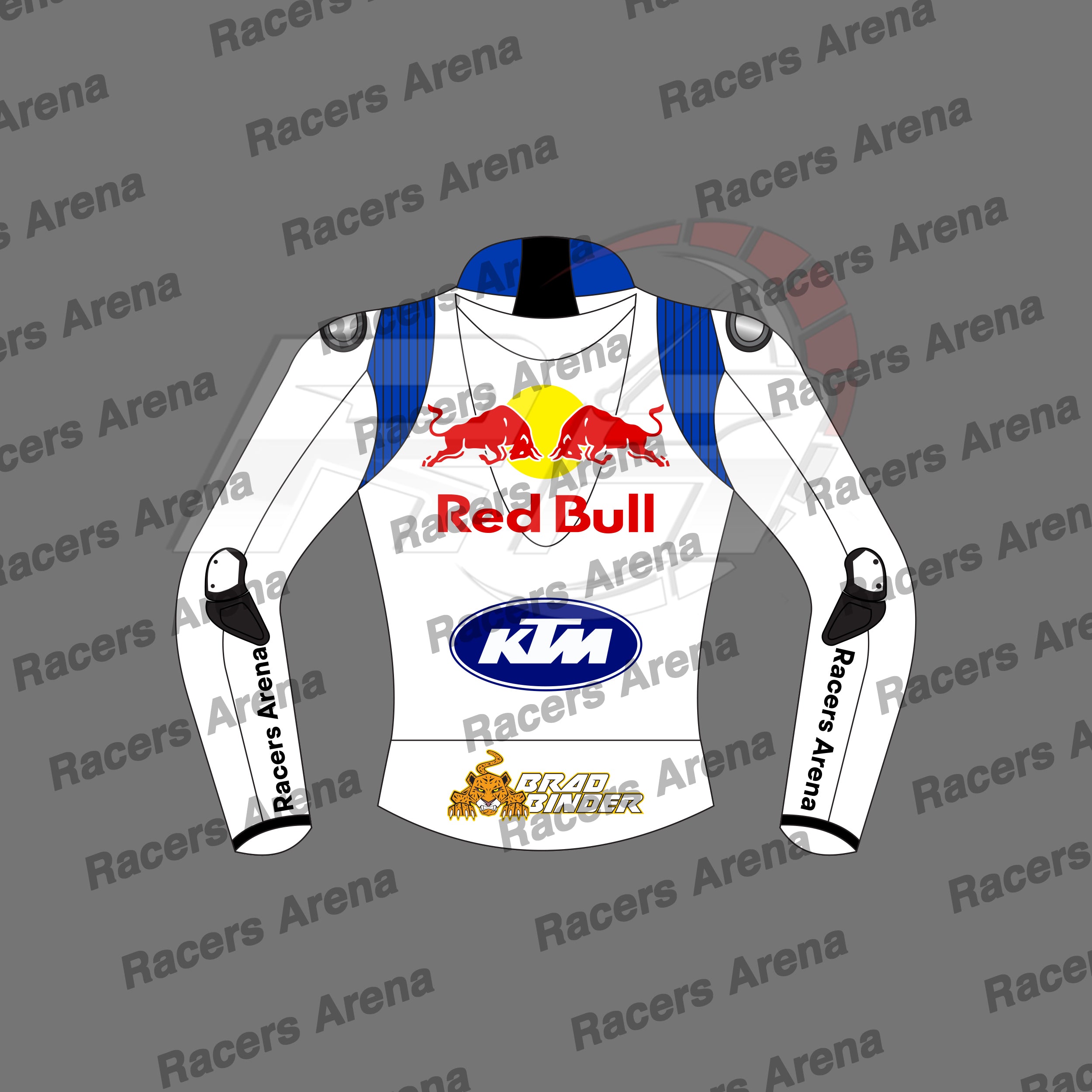 Brad-Binder-Red-Bull-White-British-GP-2024-Racing-Leather-Jacket-Back