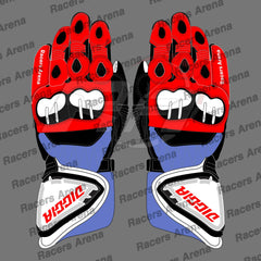 Fabio Di Giannantonio Ducati MotoGP 2022 Motorbike Leather Race Gloves