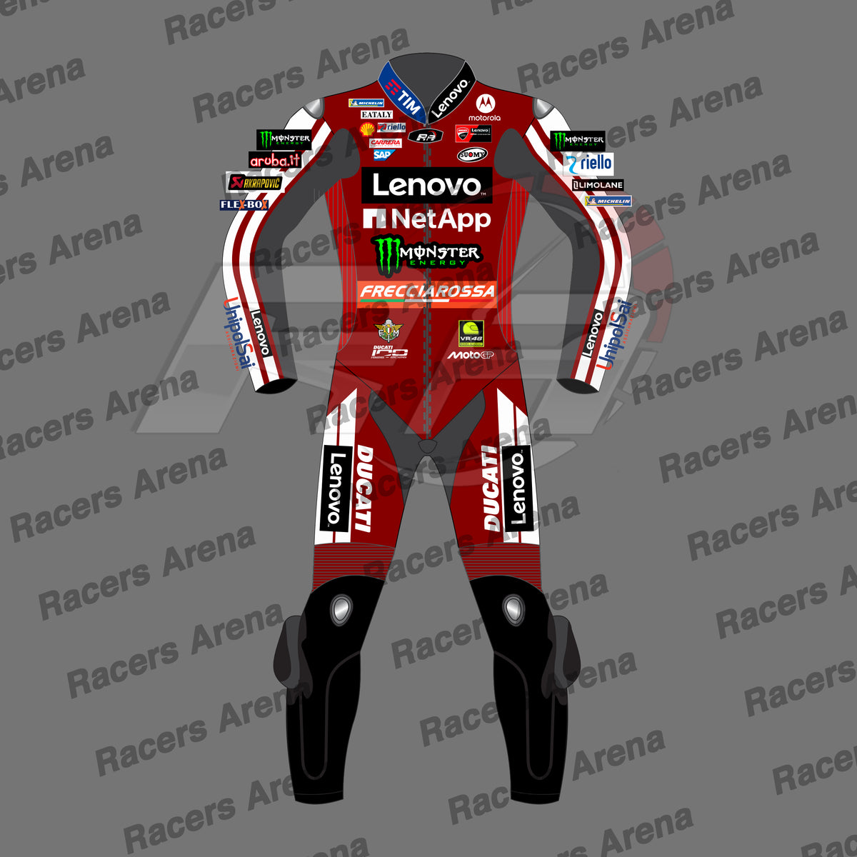 Francesco Bagnaia Ducati MotoGP 2026 Motorcycle Race Leather Suit Front