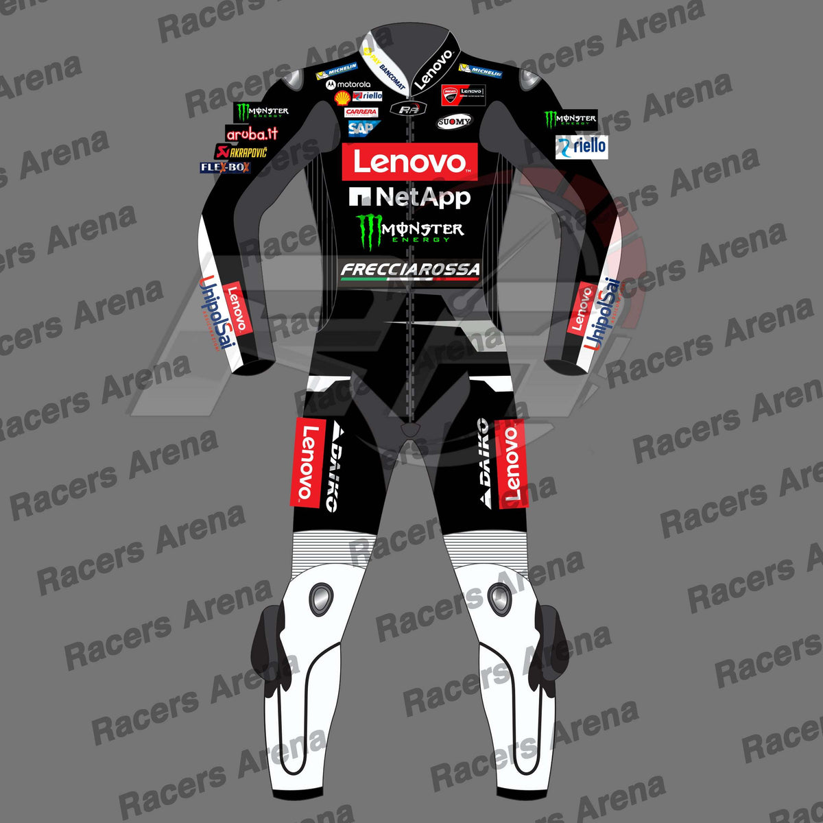 Francesco Bagnaia Ducati Winter Test 2023 Motorbike Race Leathers Suit Front