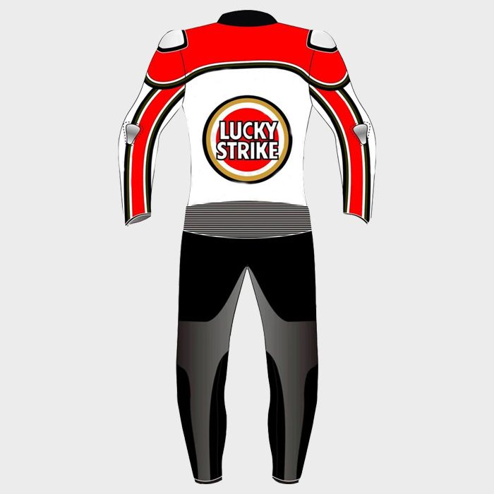 Lucky Strike Motorcycle Leather Race Suit Back