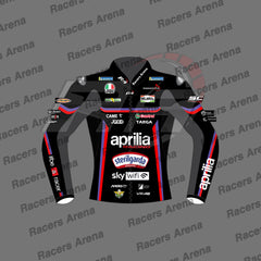 Marco Bezzecchi Aprilia MotoGp 2025 Motobike Leather Race Jacket Front