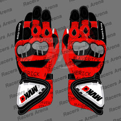 Maverick Vinales Winter Test 2023 Motorbike Leather Race Gloves