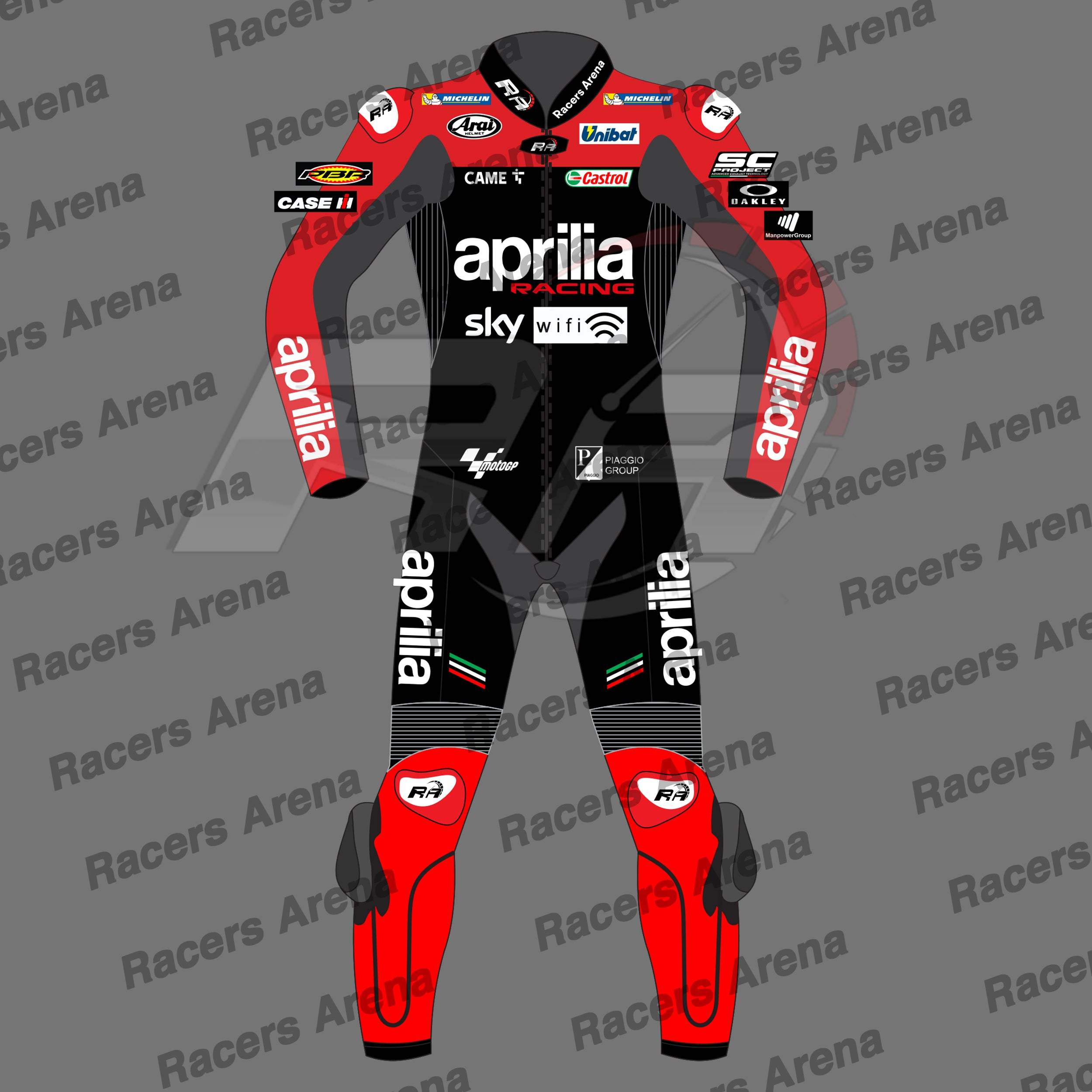 Maverick Vinales Aprilia MotoGP 2022 Motorcycle Jumpsuit Front