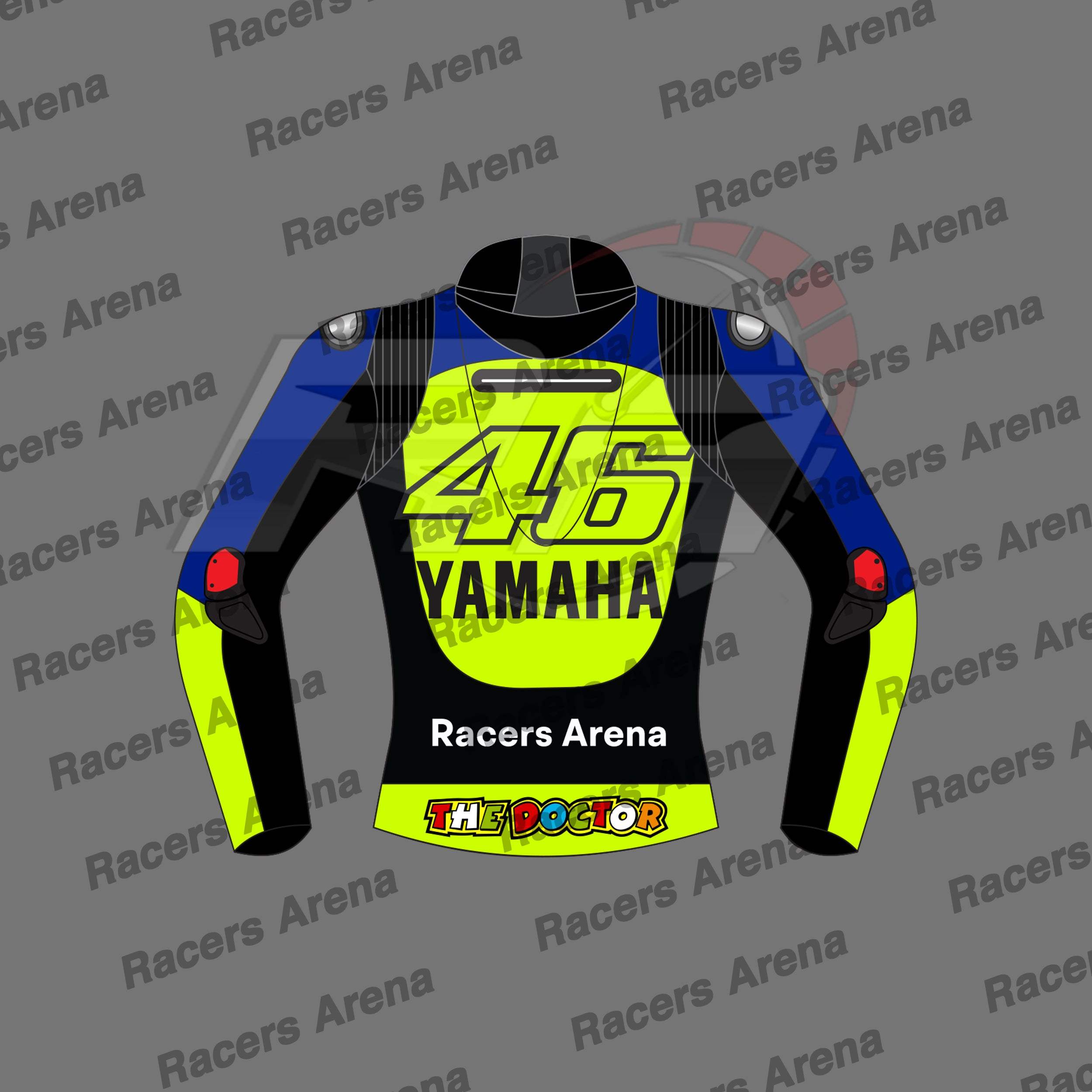 Valentino Rossi Yamaha 46 Leather Riding Jacket Back