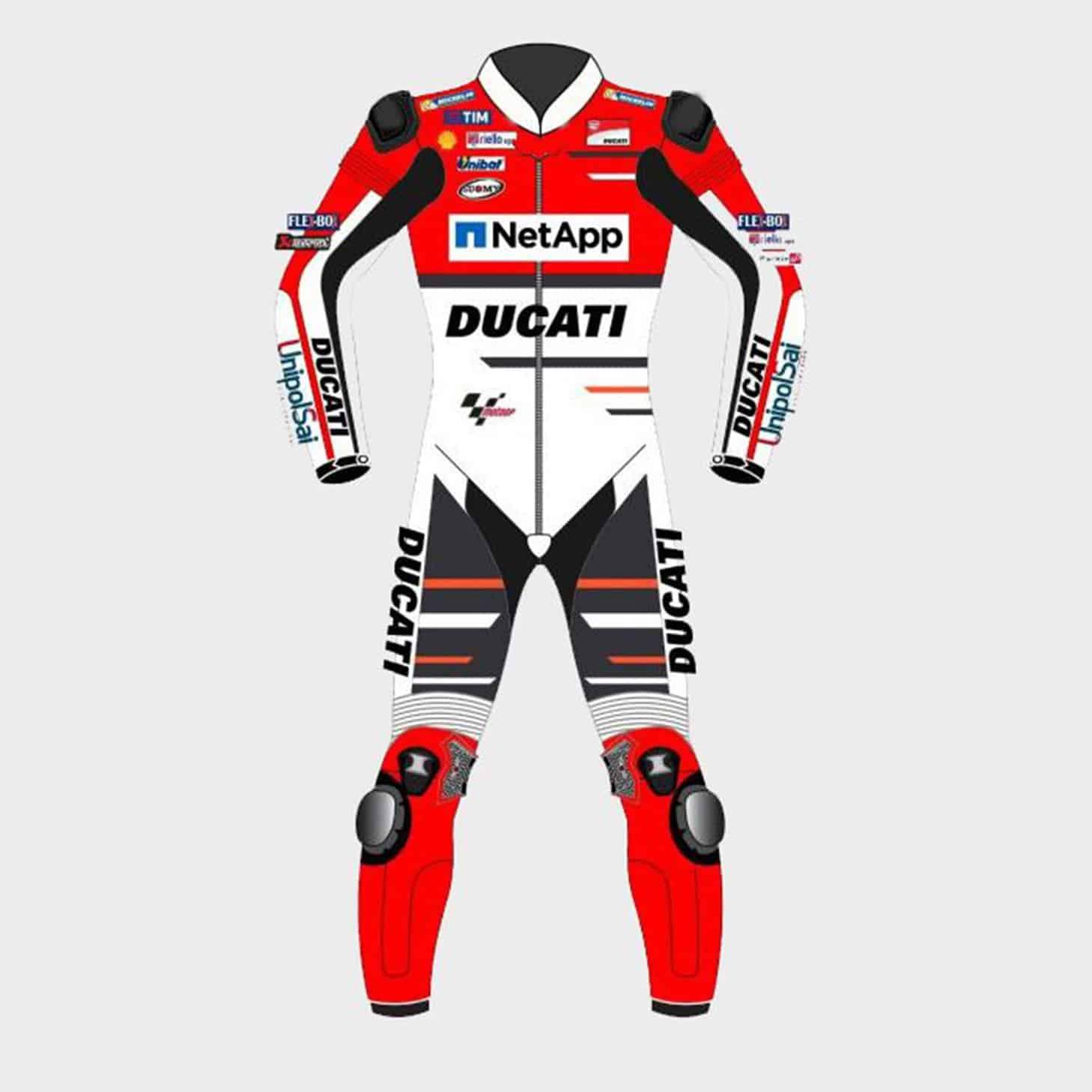 Andrea Dovizioso Ducati MotoGP 2018 Leather Suit Front