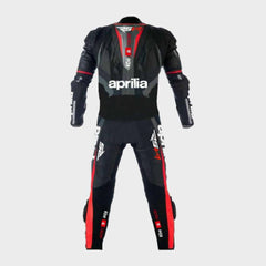 Aprilia Black v4 Leather Race Suit Back