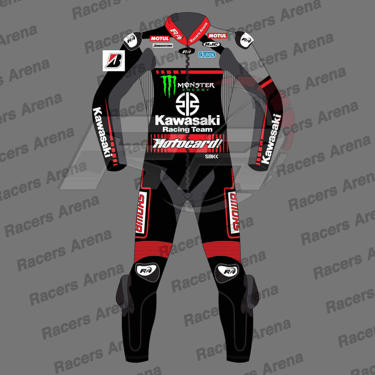 Jonathan Rea Grey Leather Suit Kawasaki WSBK 2021 - Racers Arena UK