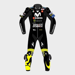 Valentino Rossi Movistar Yamaha 2018 Suit in Black Front